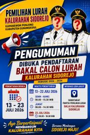 PENGUMUMAN PENDAFTARAN BAKAL CALON LURAH SIDOREJO